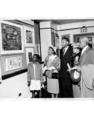 Opening, 16th Annual Art Exhibition, 1957. Atlanta University Photographs Collection, Atlanta University Center Robert W. Woodruff Library.