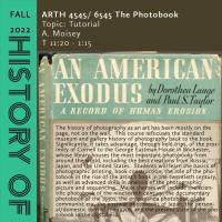 poster for ARTH 4545, all text in body of article, book image with covered wagon