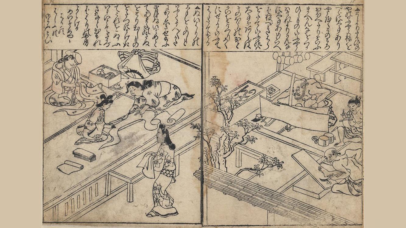 Hishikawa, Japanese woodblock print