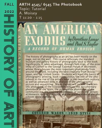 poster for ARTH 4545, all text in body of article, book image with covered wagon