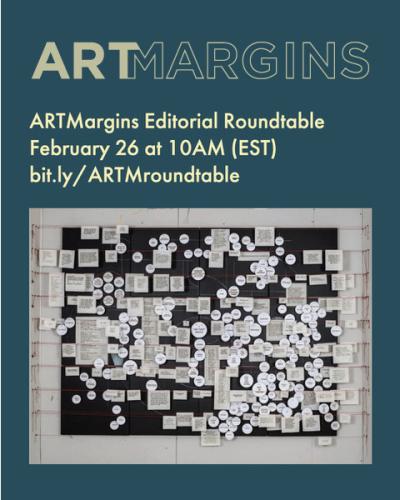 Poster announcing ArtMargins editorial roundtable