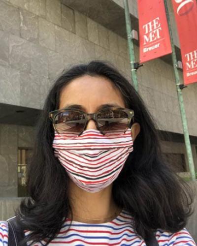 alum Kumar with mask at the Met